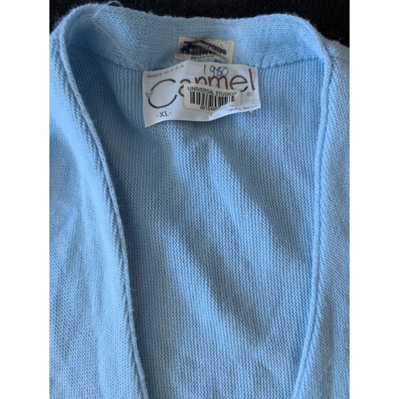 Vintage 80s 90s Unisex Blue Cardigan Sweater XL Made In USA Grandpa Grandmacore - Picture 8 of 10